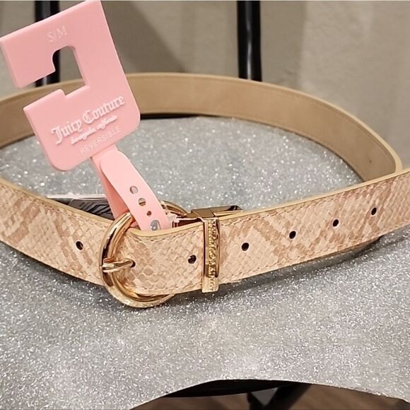 Juicy Couture Reversible Faix Snakeskin Belt